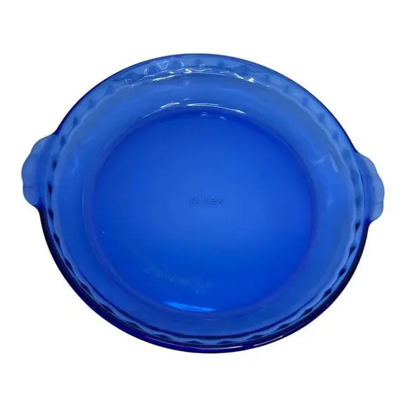 Vintage Pyrex Original Cobalt Blue Fluted Pie Baking Plate 229 9.5” Glass Dish - Picture 1 of 9